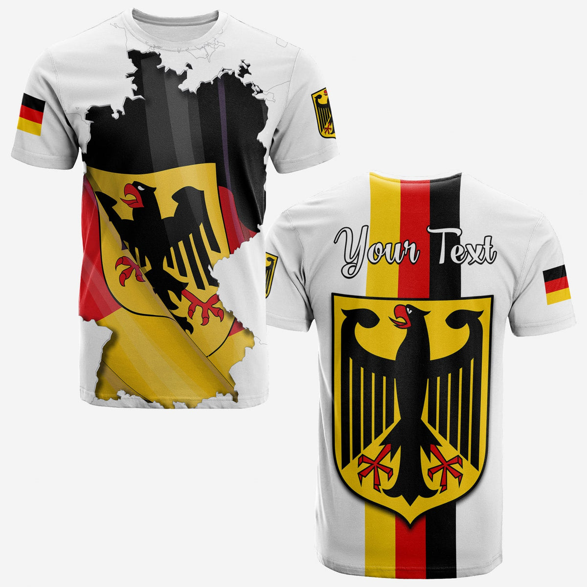 Custom Germany T Shirt Grunge Deutschland Map and Coat Of Arms LT13 - Shopicos