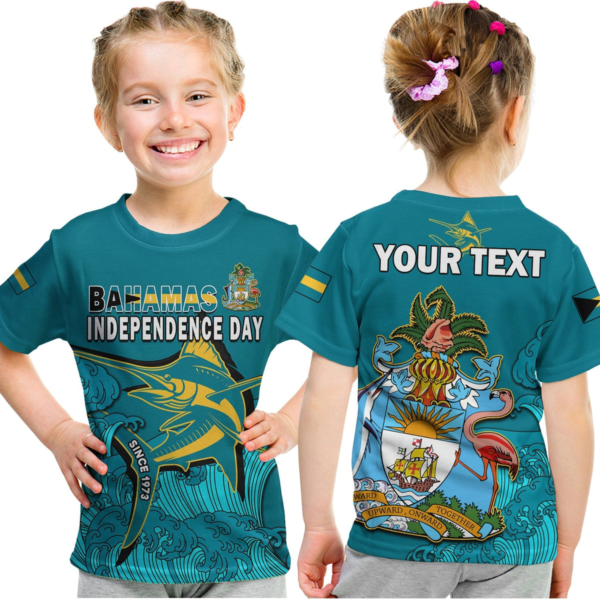 (Custom Personalised) Bahamas Independence Day T Shirt KID Blue Marlin Since 1973 Style - Shopicos