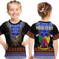(Custom Personalised) Cameroon T Shirt KID Atoghu Pattern Black Style - Shopicos