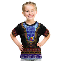 (Custom Personalised) Cameroon T Shirt KID Atoghu Pattern Black Style - Shopicos