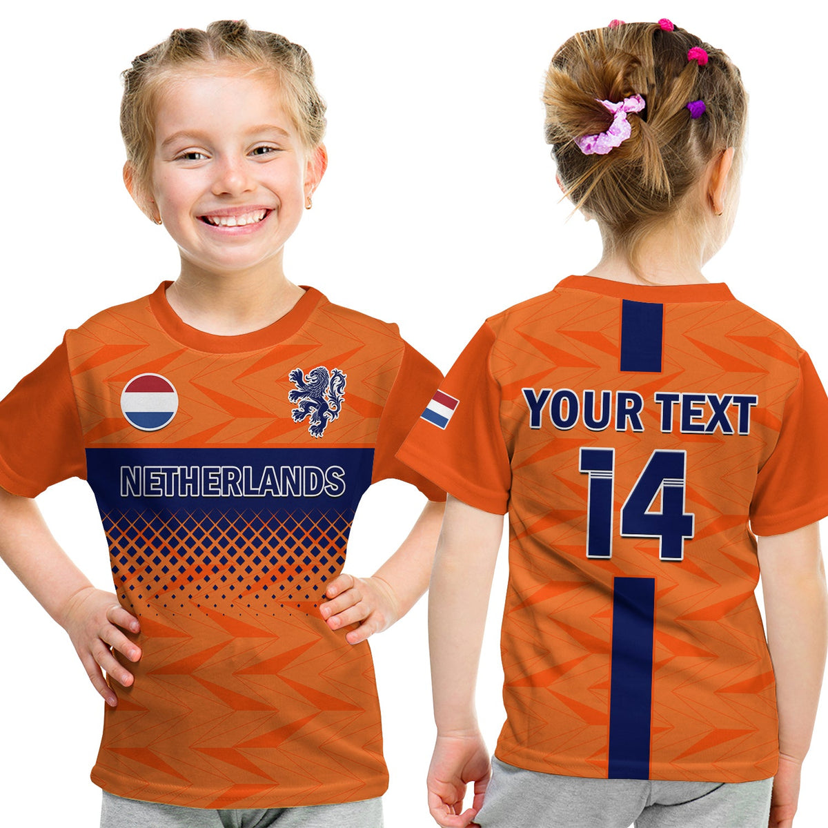 (Custom Text And Number) Netherlands Football T Shirt KID Holland World Cup 2022 - Shopicos
