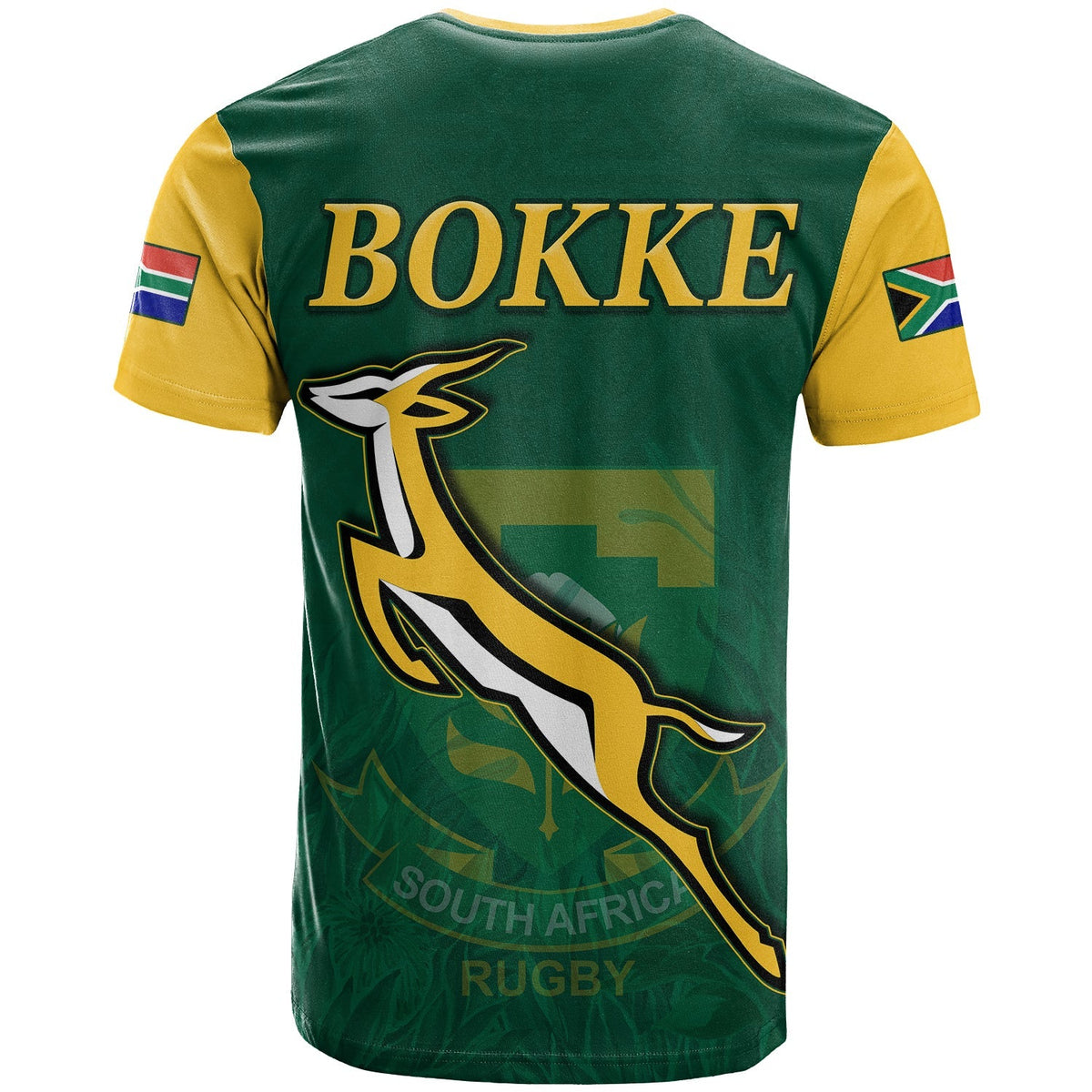 South Africa Rugby T Shirt Springboks Champion Bokke African Pattern Go Bokke LT13 - Shopicos