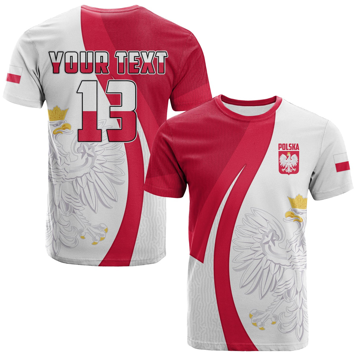 Custom Poland Football T Shirt Come On Biao Czerwoni Soccer Polski Champions World Cup LT13 - Shopicos
