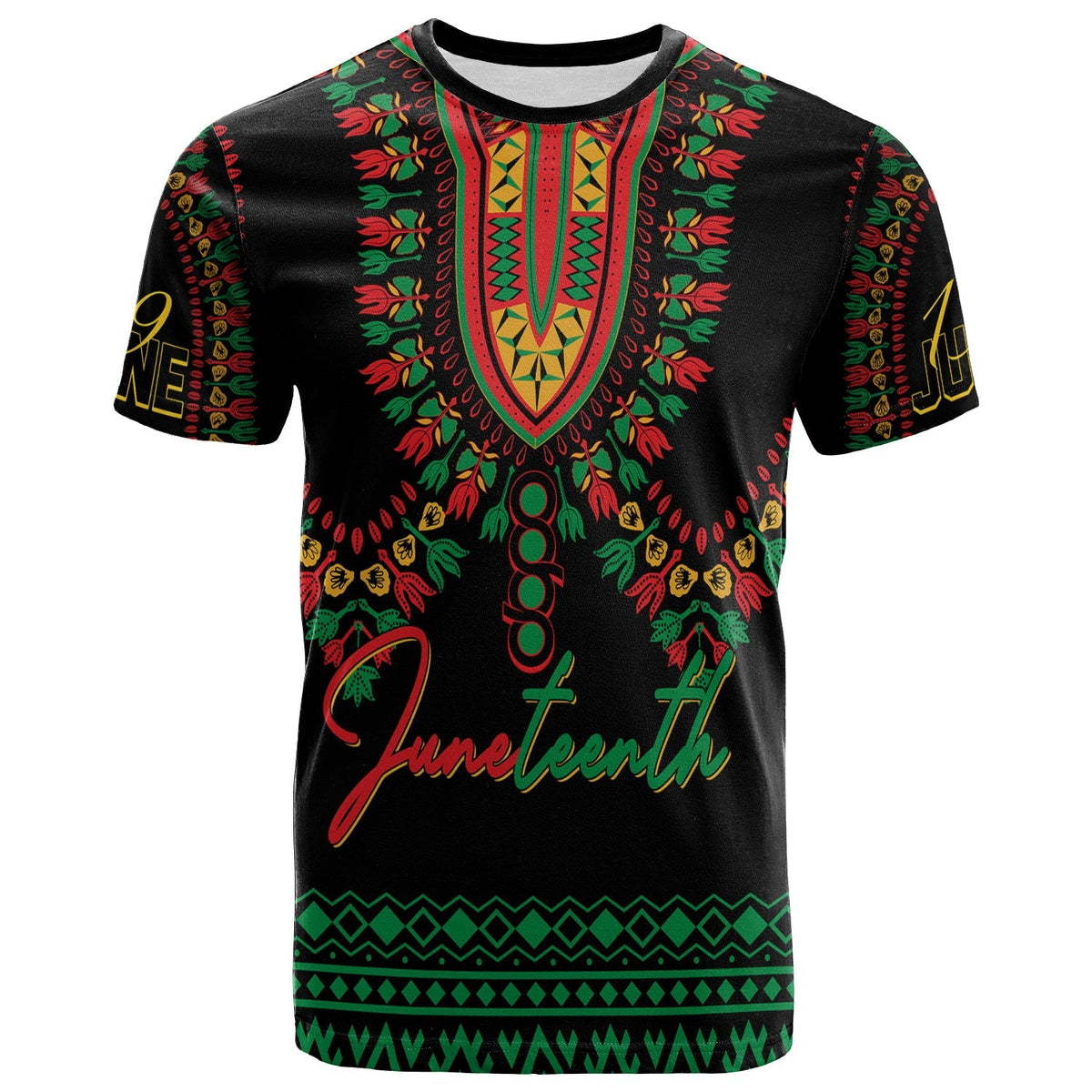 Juneteenth Dashiki Personalised T Shirt Freedom United Pan African Flag - Shopicos