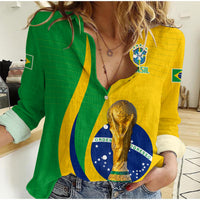 (Custom Text and Number) Brazil Football Champions Women Casual Shirt Selecao Style Vibe LT13 - Shopicos