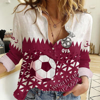 Personalised Qatar Women Casual Shirt World Cup 2022 Sporty Vibes - Shopicos