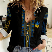 Ukraine Folk Patterns Folk Pattern Women Casual Shirt Slava Ukraini - Shopicos