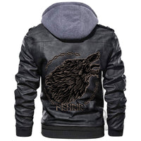 Viking Wolf Fenrir To Old Norse Mythology On White Leather Jacket RLT12 - Shopicos