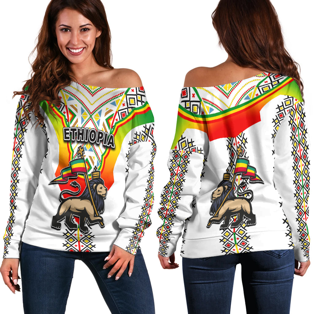 Ethiopia Off Shoulder Sweater Reggae Style No.1 LT6 - Shopicos