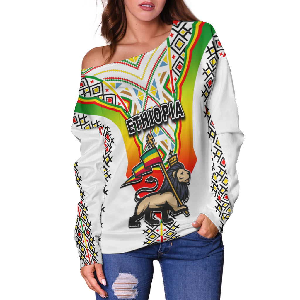 Ethiopia Off Shoulder Sweater Reggae Style No.1 LT6 - Shopicos