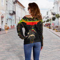 Ethiopia Off Shoulder Sweater Reggae Style No.2 LT6 - Shopicos