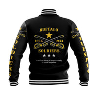 (Custom Personalised) Buffalo Soldiers Baseball Jacket African American Military Original Style - Black LT8 - Shopicos