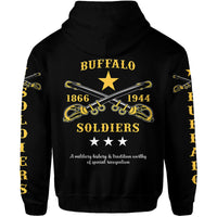 Custom Buffalo Soldiers Hoodie African American Military Simple Style Black LT8 - Shopicos