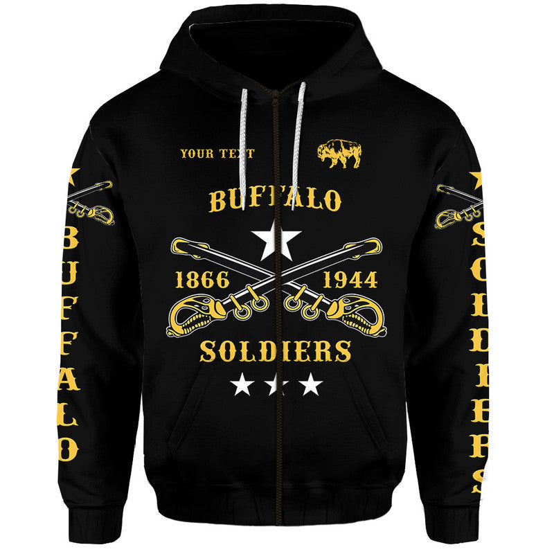 Custom Buffalo Soldiers Hoodie African American Military Simple Style Black LT8 - Shopicos