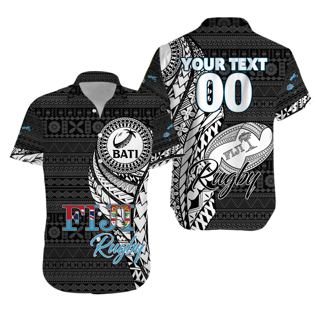 ( Custom Personalised) Fiji Rugby Bati Black New Style Hawaiian Shirt - LT2 - Shopicos