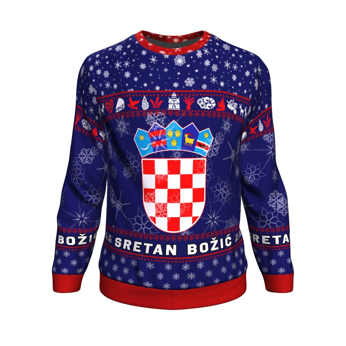 Coat Of Arms Croatia Christmas Sweatshirt - Shopicos