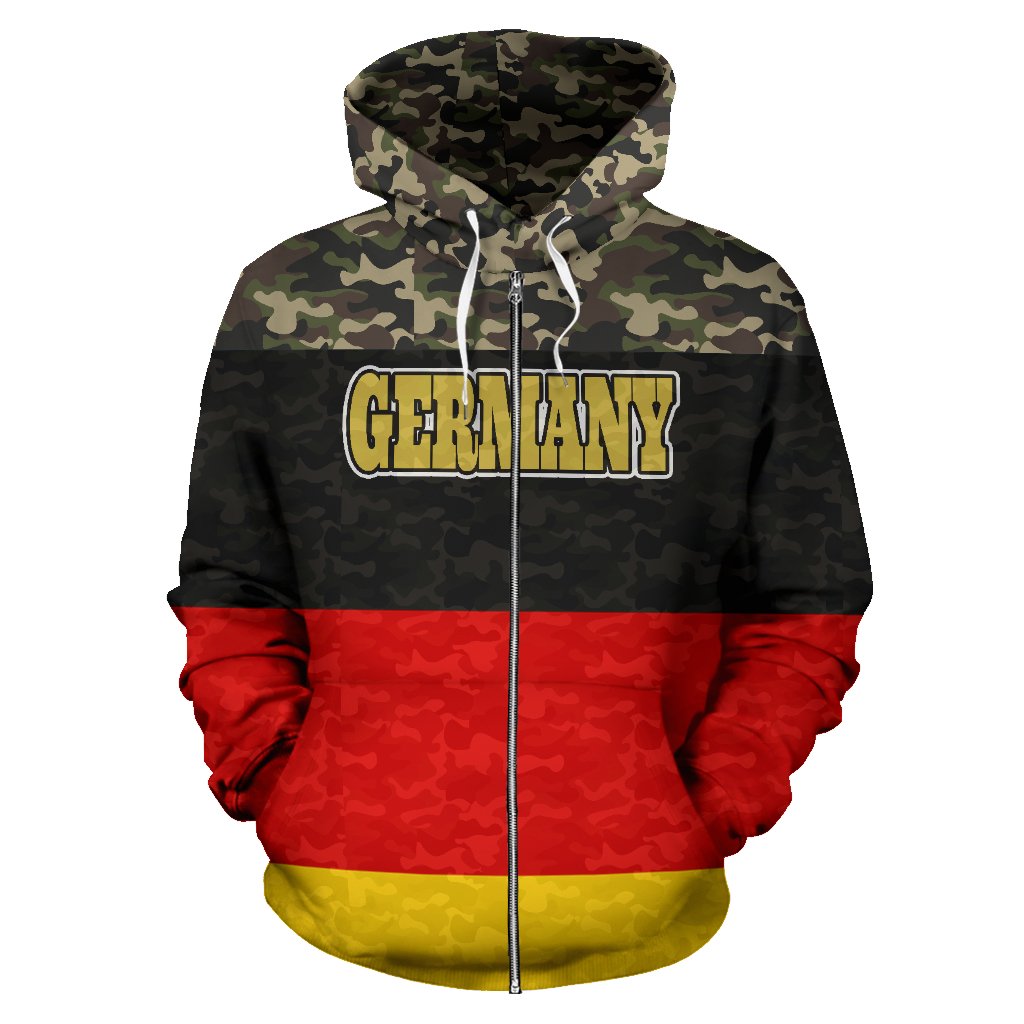 Germany Camo All Over Zip Up Hoodie - Shopicos