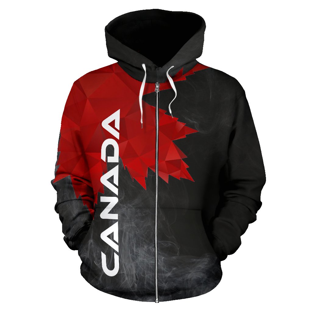 Canada Maple Leaf All Over Zip Up Hoodie - Shopicos