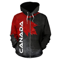 Canada Maple Leaf All Over Zip Up Hoodie - Shopicos