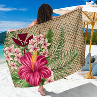 Kanaka Maoli Hawaiian Sarong - Lauhala Hibiscus and Plumeria - Shopicos