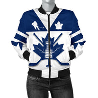 Canada Hockey Maple Leaf Champion Women Bomber Jacket - Shopicos