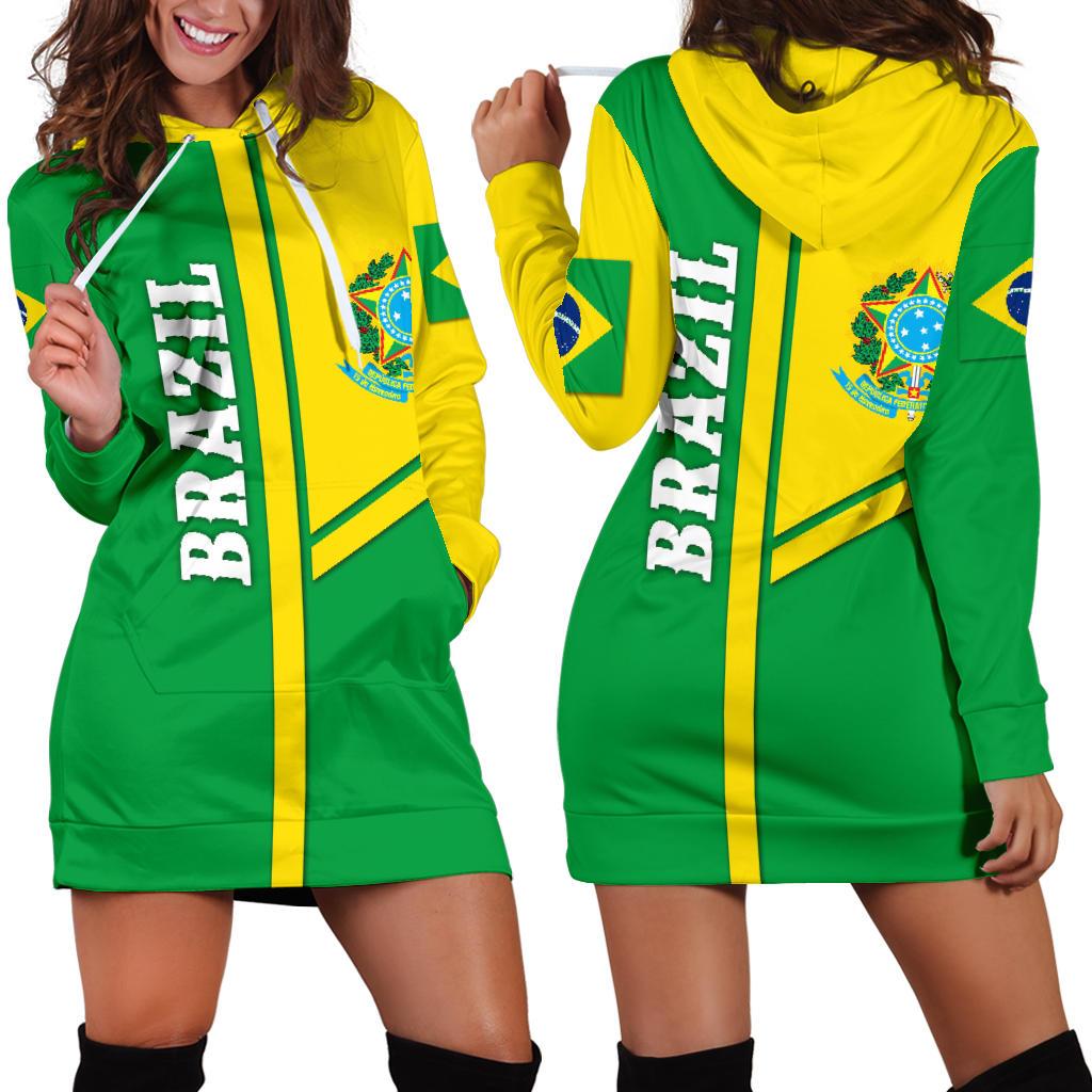 Brazil Women Hoodie Dress Streetwear Style - Shopicos