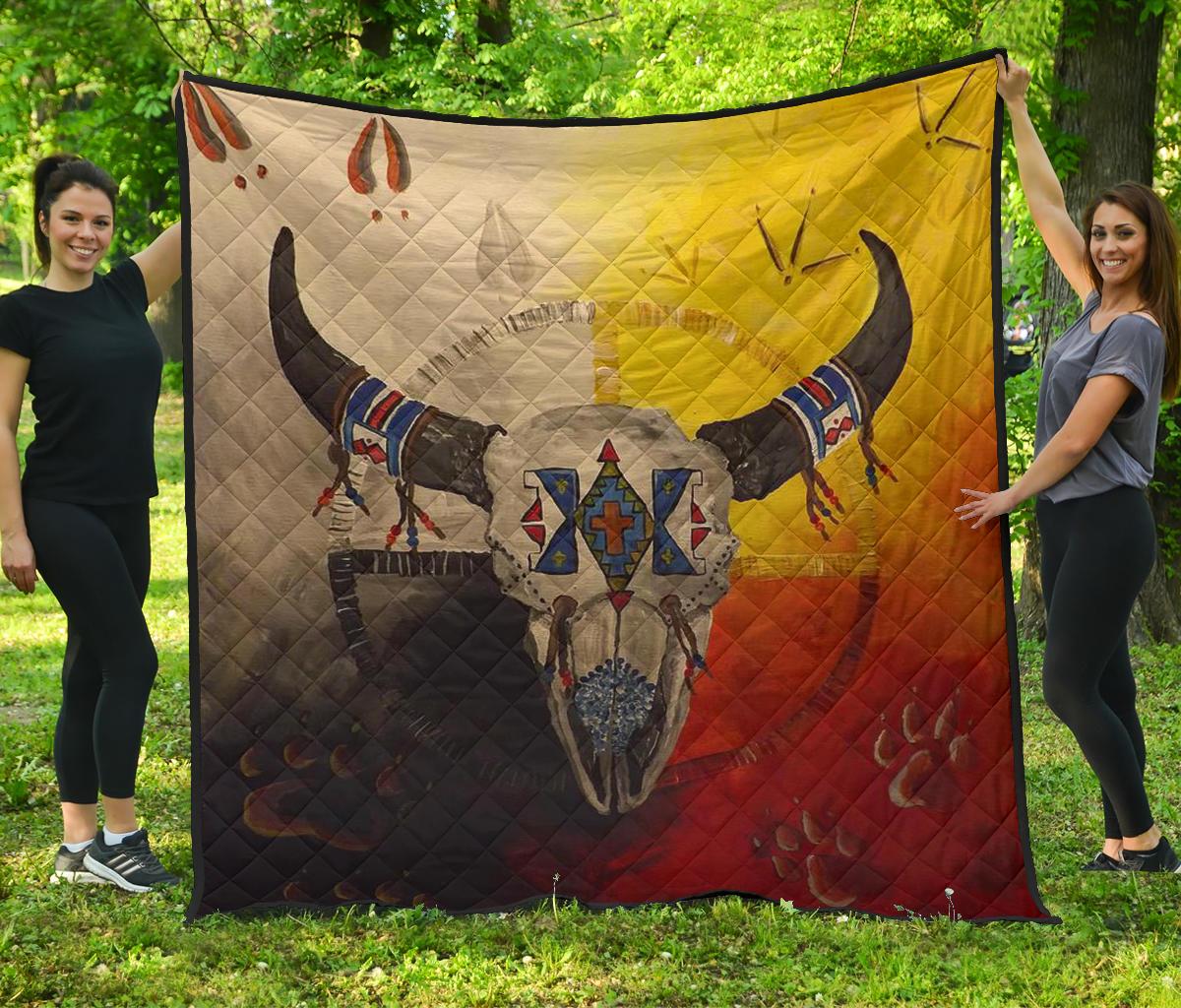 Bison Medicine Wheels Native American Premium Quilt LT10 - Shopicos