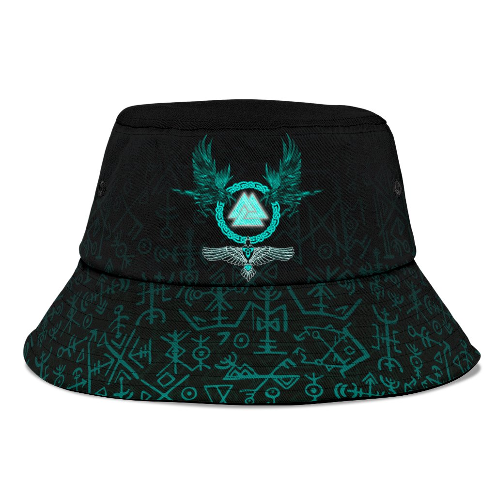 viking-bucket-hat-three-raven-and-valknut-cyan