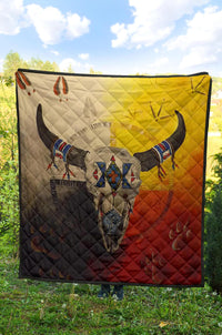Bison Medicine Wheels Native American Premium Quilt LT10 - Shopicos