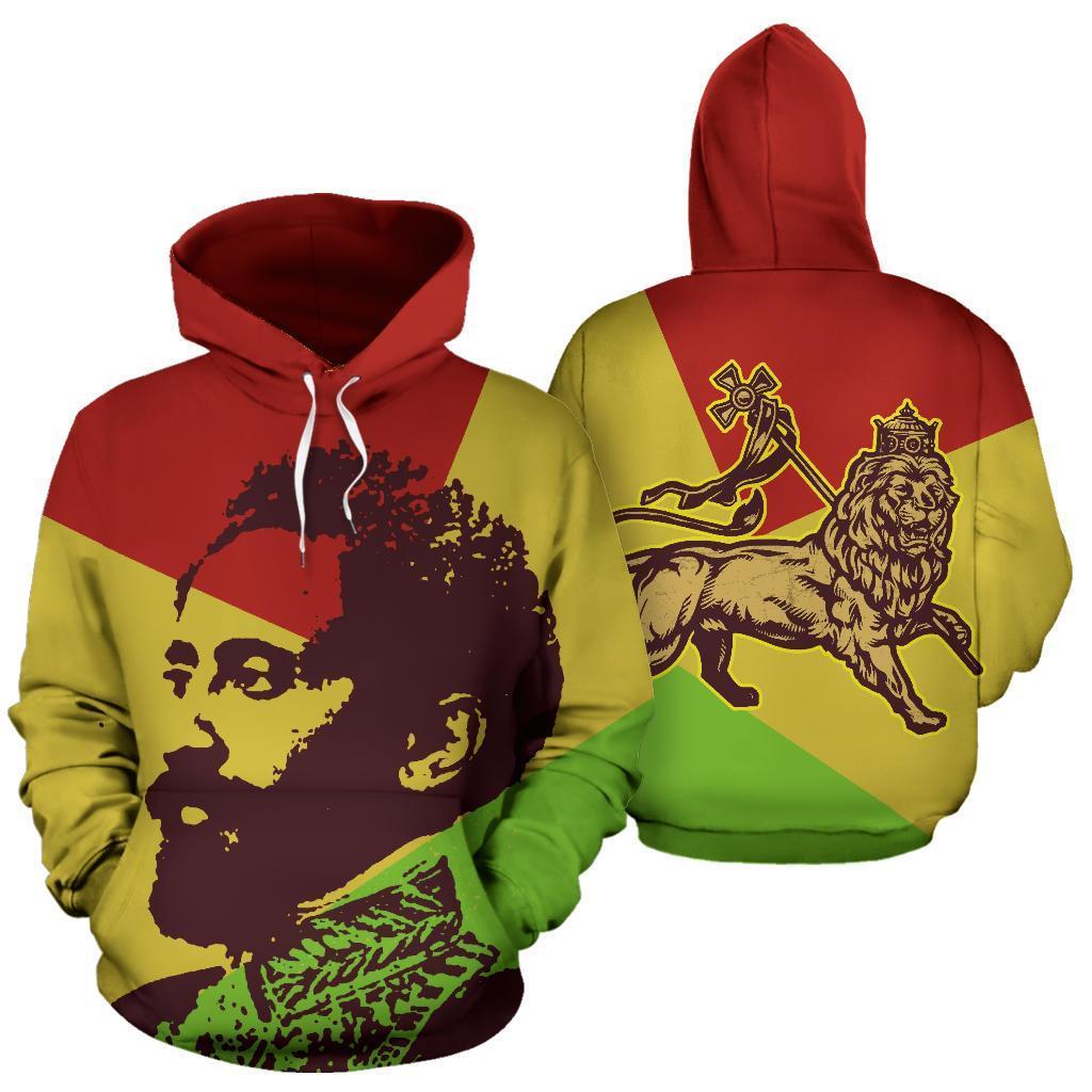 African Hoodie Ethiopian King Jah Lion Pullover - Shopicos
