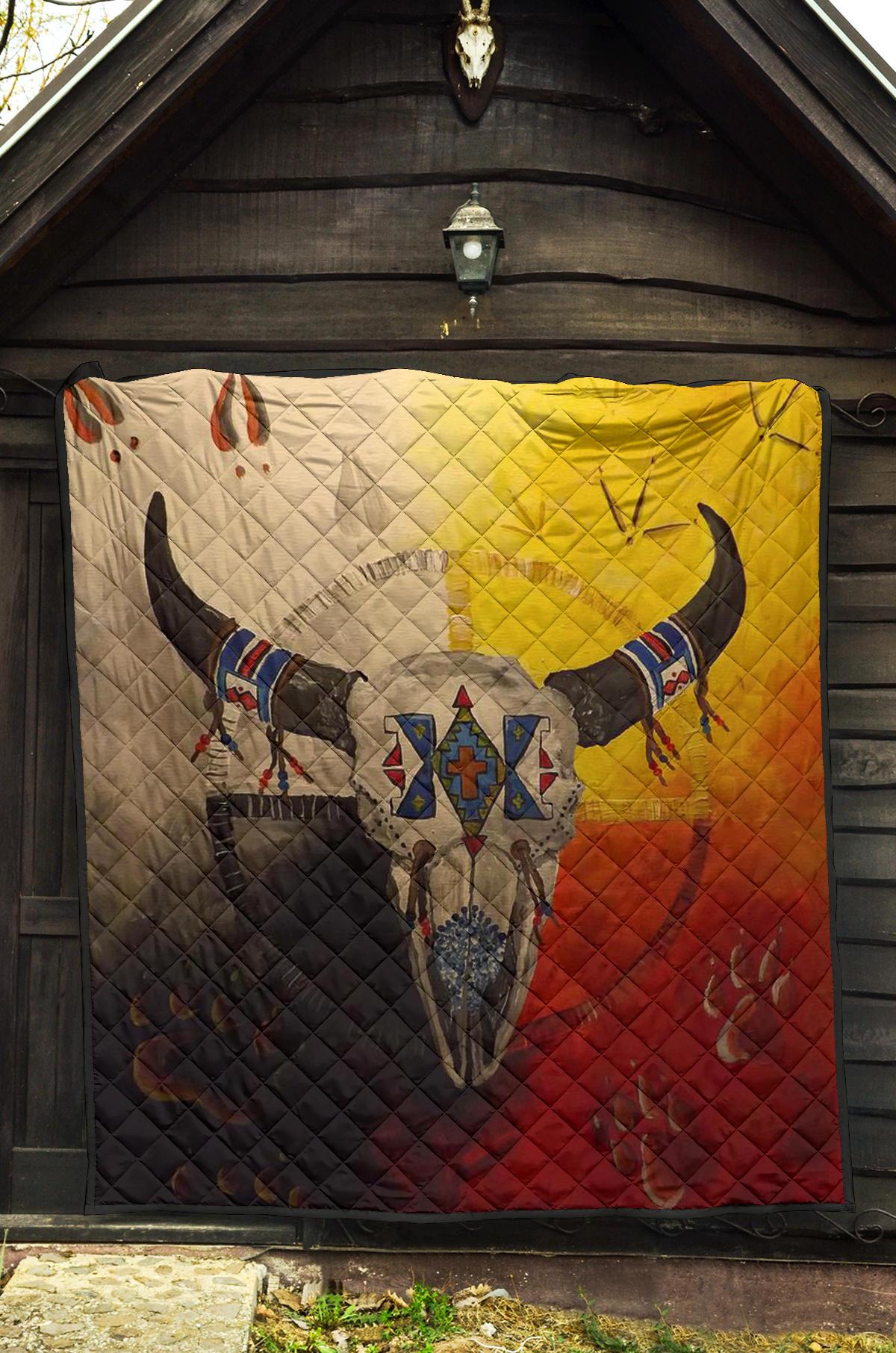 Bison Medicine Wheels Native American Premium Quilt LT10 - Shopicos