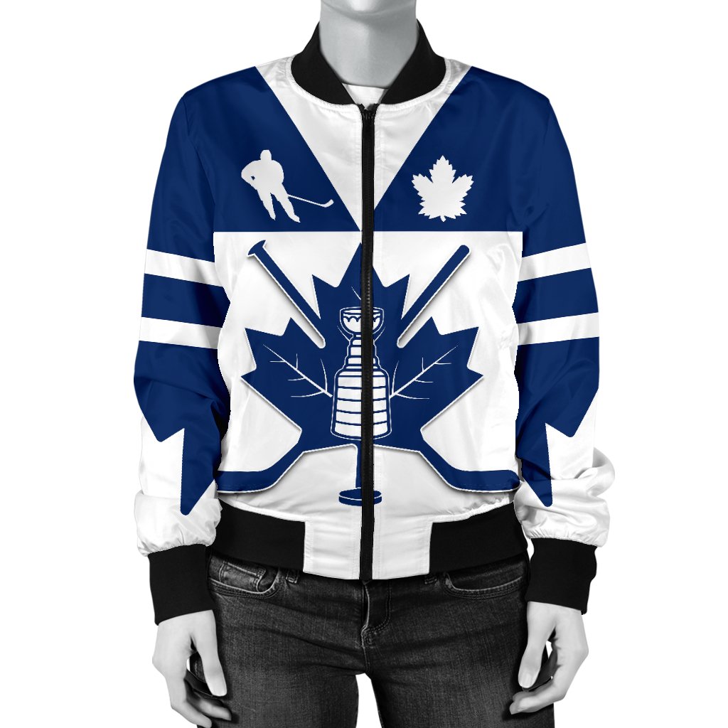 Canada Hockey Maple Leaf Champion Women Bomber Jacket - Shopicos