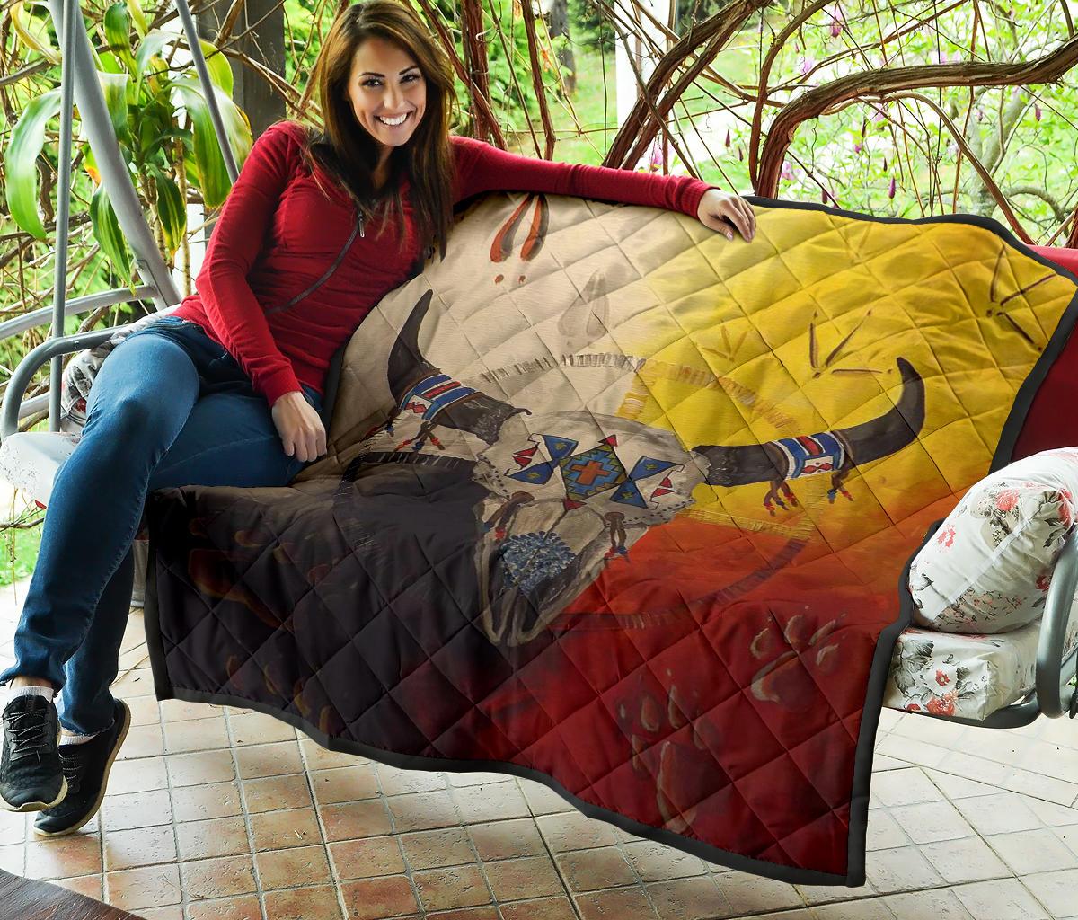 Bison Medicine Wheels Native American Premium Quilt LT10 - Shopicos