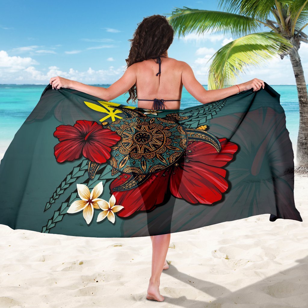 Kanaka MAoli Hawaiian Sarong - Blue Turtle Tribal - Shopicos