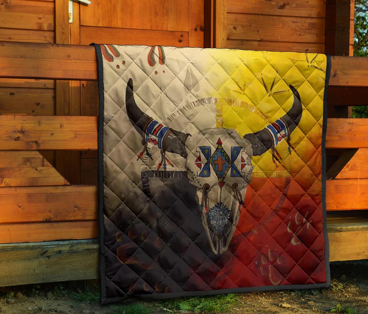 Bison Medicine Wheels Native American Premium Quilt LT10 - Shopicos