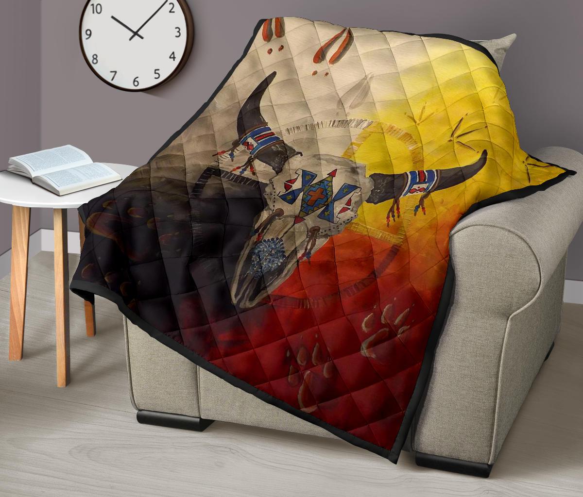 Bison Medicine Wheels Native American Premium Quilt LT10 - Shopicos