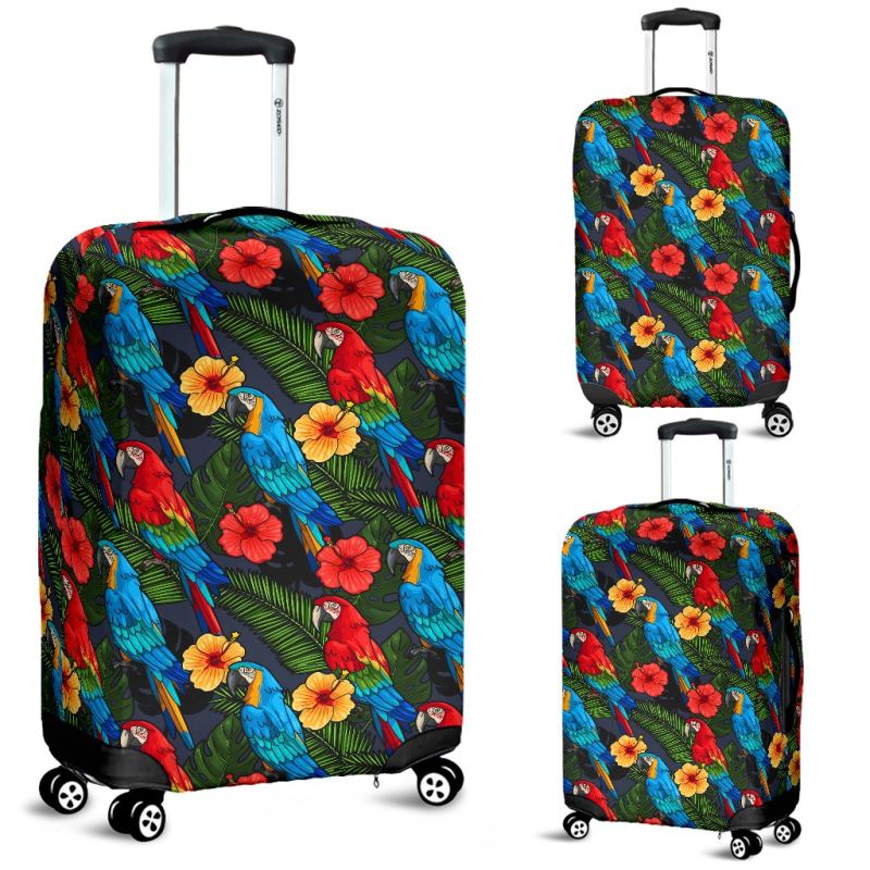 Hibiscus Parrot Brazil Luggage Covers - Shopicos