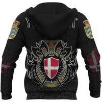 Custom Viking Denmark Flag and Map Hoodie style Viking Geri and Freki RLT12 - Shopicos