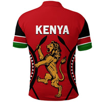 Kenya Lion Polo Shirt Maasai Shield - Shopicos