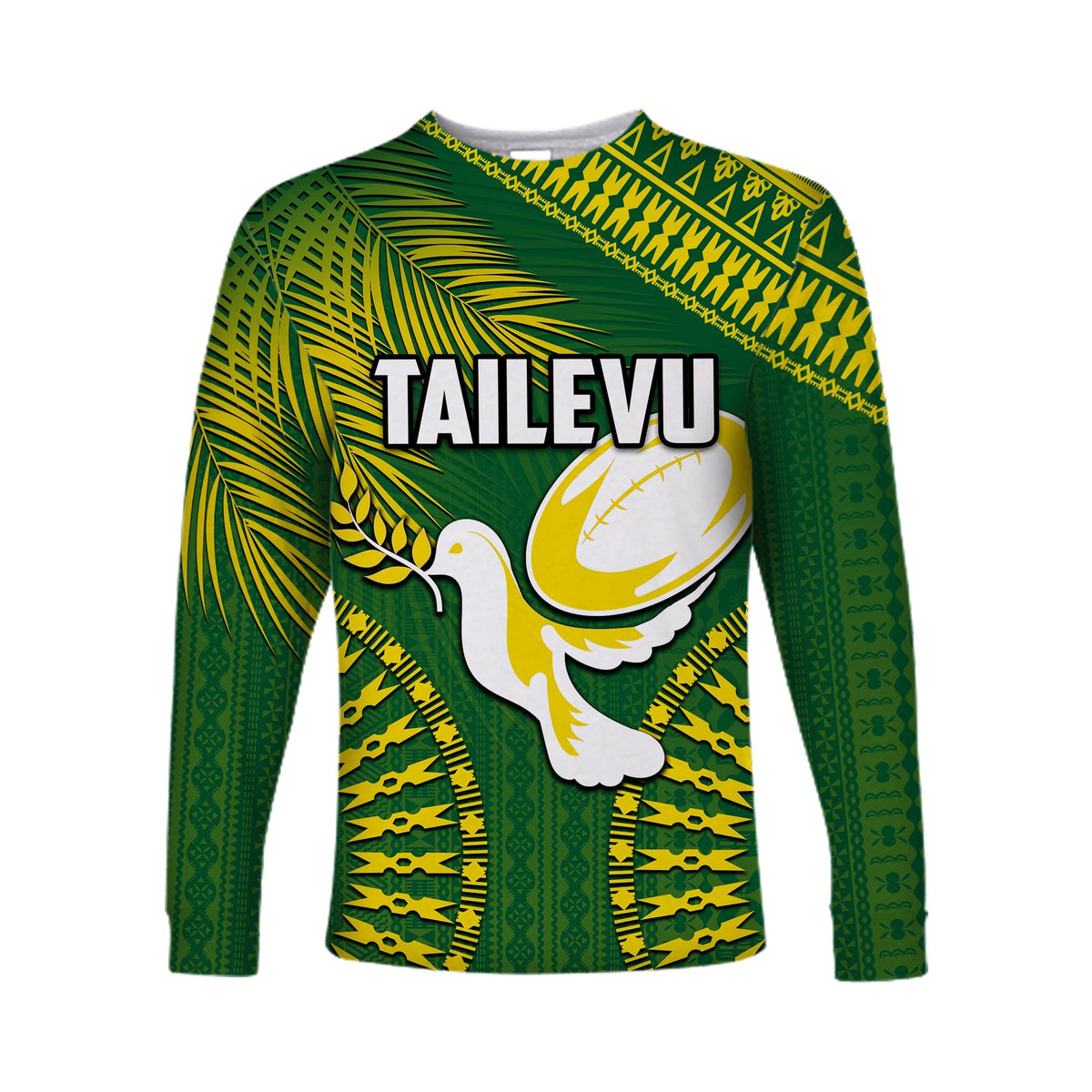 (Custom Personalised And Number) Tailevu Fiji Rugby Long Sleeve Shirts LT6 - Shopicos
