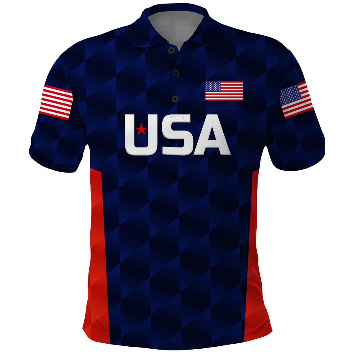 Custom United States National Cricket Polo Shirt Team USA Cricket Navy LT8 - Shopicos