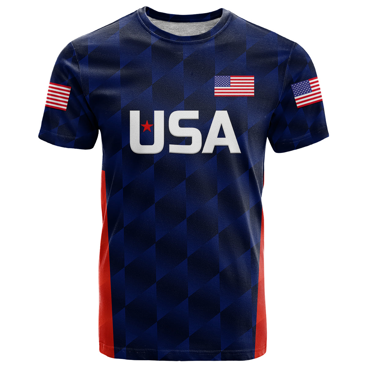 Custom United States National Cricket T Shirt Team USA Cricket Navy LT8 - Shopicos