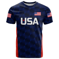 Custom United States National Cricket T Shirt Team USA Cricket Navy LT8 - Shopicos