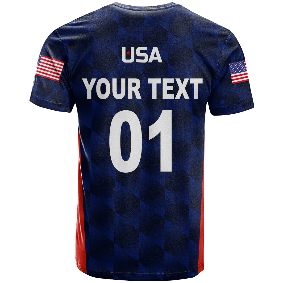 Custom United States National Cricket T Shirt Team USA Cricket Navy LT8 - Shopicos
