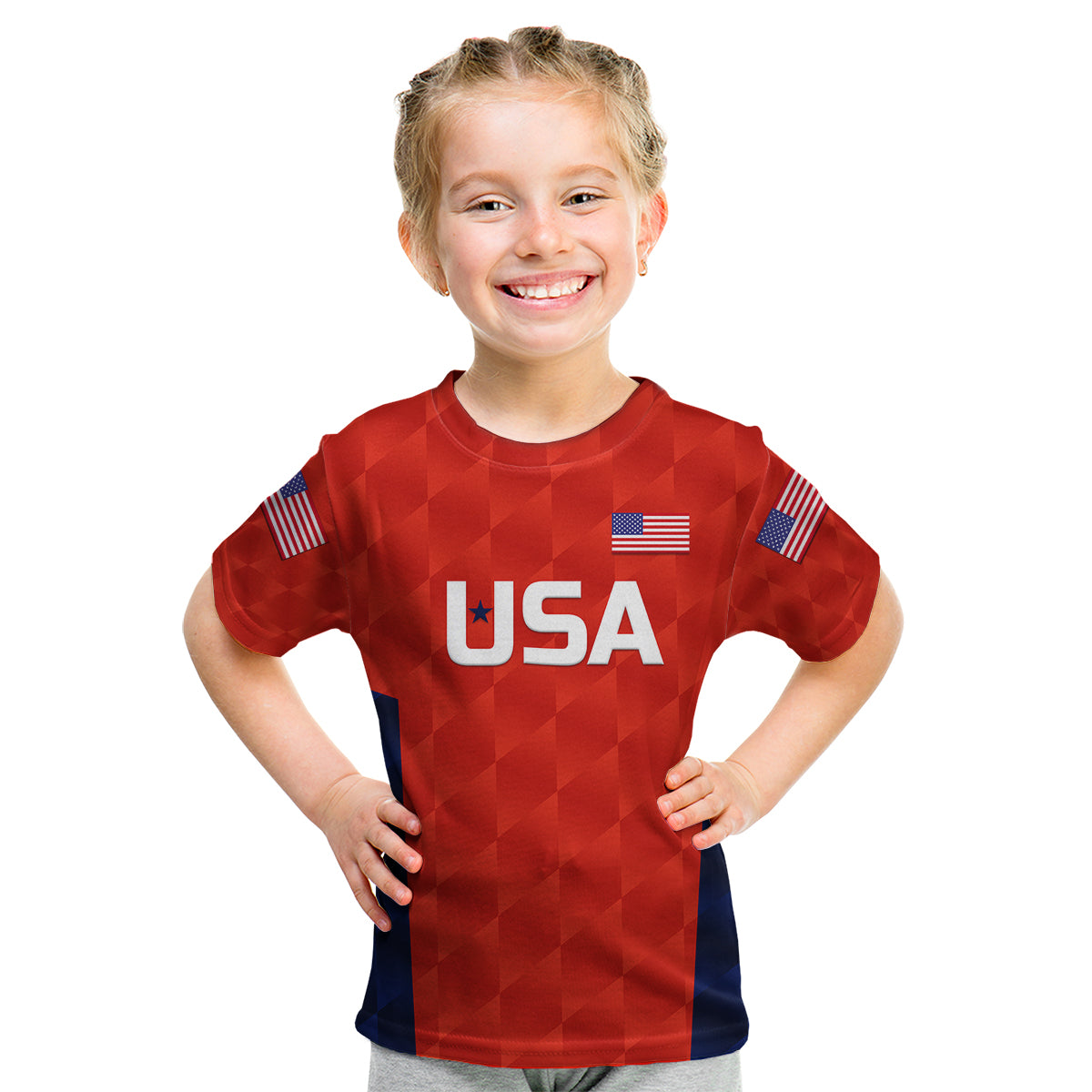 (Custom Personalised) United States National Cricket Kid T Shirt Team USA Cricket Red LT8 - Shopicos