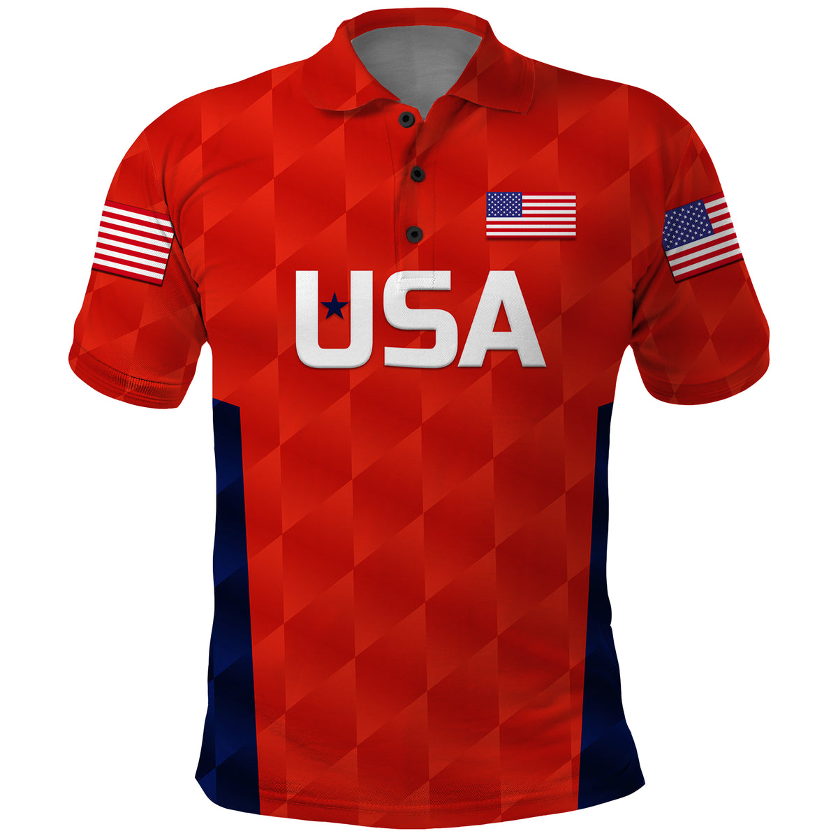 Custom United States National Cricket Polo Shirt Team USA Cricket Red LT8 - Shopicos