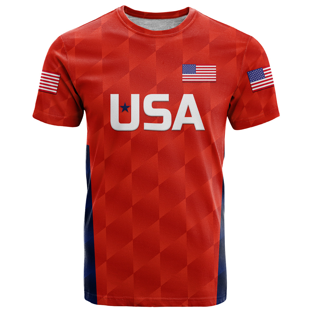 Custom United States National Cricket T Shirt Team USA Cricket Red LT8 - Shopicos