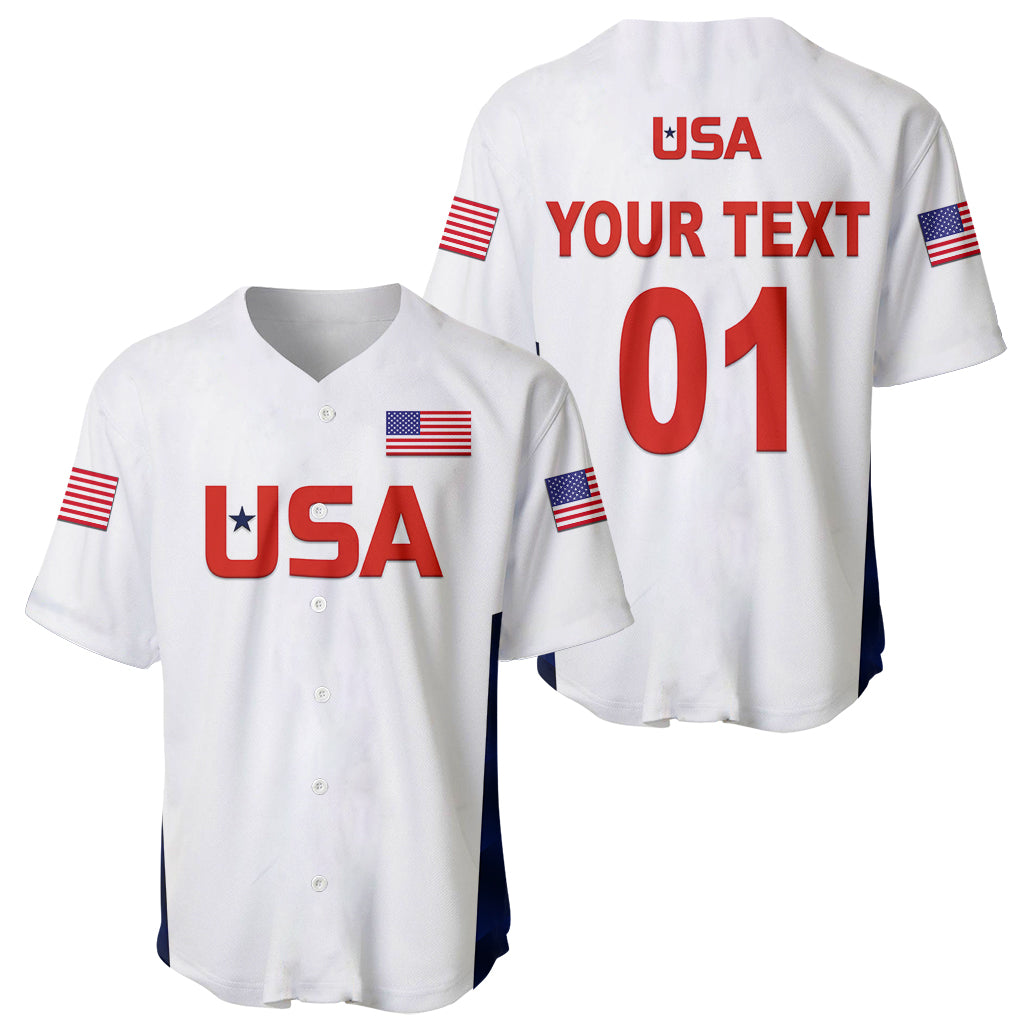 (Custom Personalised) United States National Cricket Baseball Jersey Team USA Cricket White LT8 - Shopicos