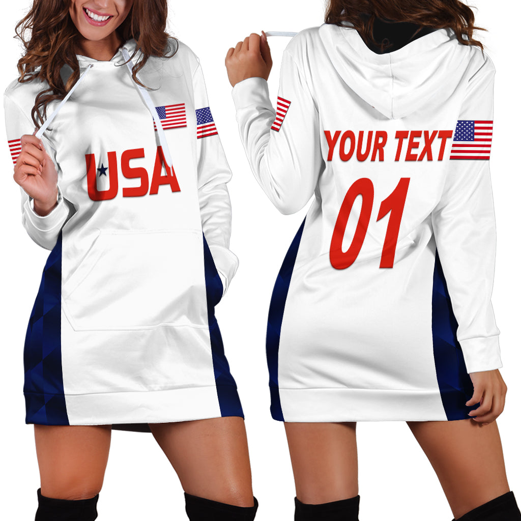 (Custom Personalised) United States National Cricket Hoodie Dress Team USA Cricket White LT8 - Shopicos