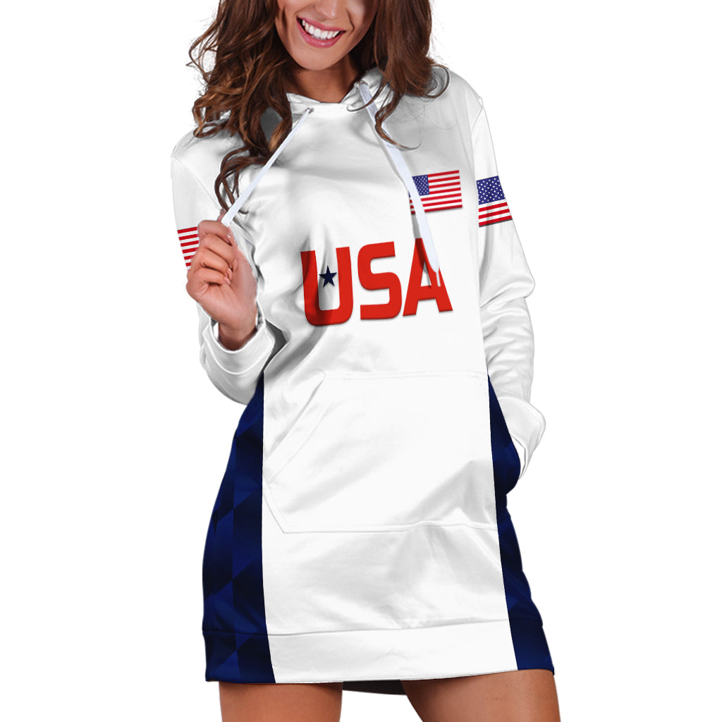 (Custom Personalised) United States National Cricket Hoodie Dress Team USA Cricket White LT8 - Shopicos